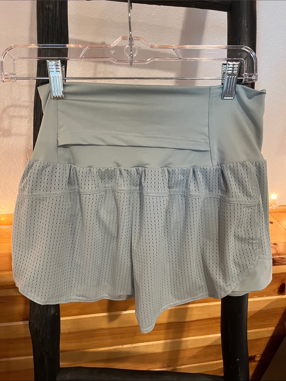 HALARA Sage Green Mesh Athletic Shorts - Picture 3 of 4